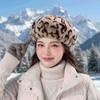 Утолщенная шапка с леопардовым принтом, мягкая плюшевая восьмиугольная кепка, французская шапка художника, шапка художника-тыквы, подарки