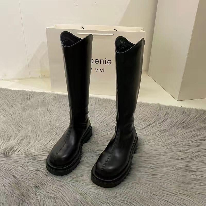 Sweet and cool Spice Girls V-mouth long boots for women, thick soles increase but knee high boots for women's new foreign shoes