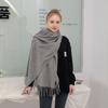 Scarf for Women Autumn and Winter Warm Thickened Wool Imitation Cashmere Scarf Winter All Match Men's Shawl Solid Color Scarf