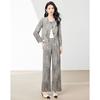 Fashion casual jacket+wide leg pants two-piece set