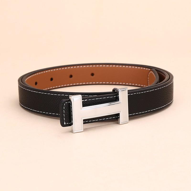 Womens Leather Belt Fashion H Buckle Waistband Work Casual Daily Wear