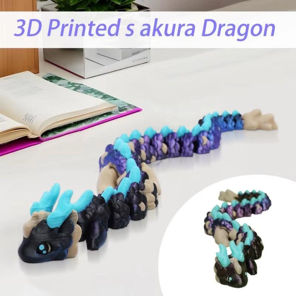 Подвижный сустав 3D-печатный дракон Длинноволосый дракон Экшн-фигурка Садовое украшение
