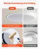Bluetooth Ceiling Speakers, 203.2mm, In Ceiling & In-Wall Speaker System with Amplifier, 2-Way Flush Mount Speakers, for Damp Humid Placement, Home