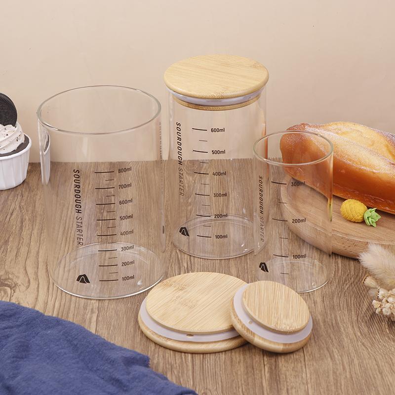 300/600/900 мл Банка для закваски из прозрачного стекла, термостойкая, контейнер для закваски, банка для ферментации для выпечки, хранение продуктов