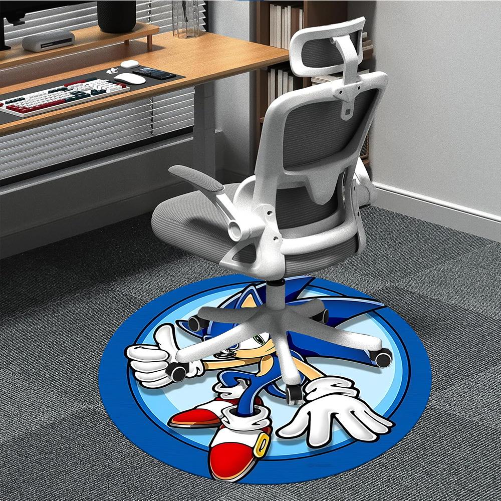 1 шт. Круглый ковер Sonic Adventure для офиса, коврик для помещений, подходит для офиса, под офисные стулья, спальни, гостиной, домашнего декора, декора комнаты