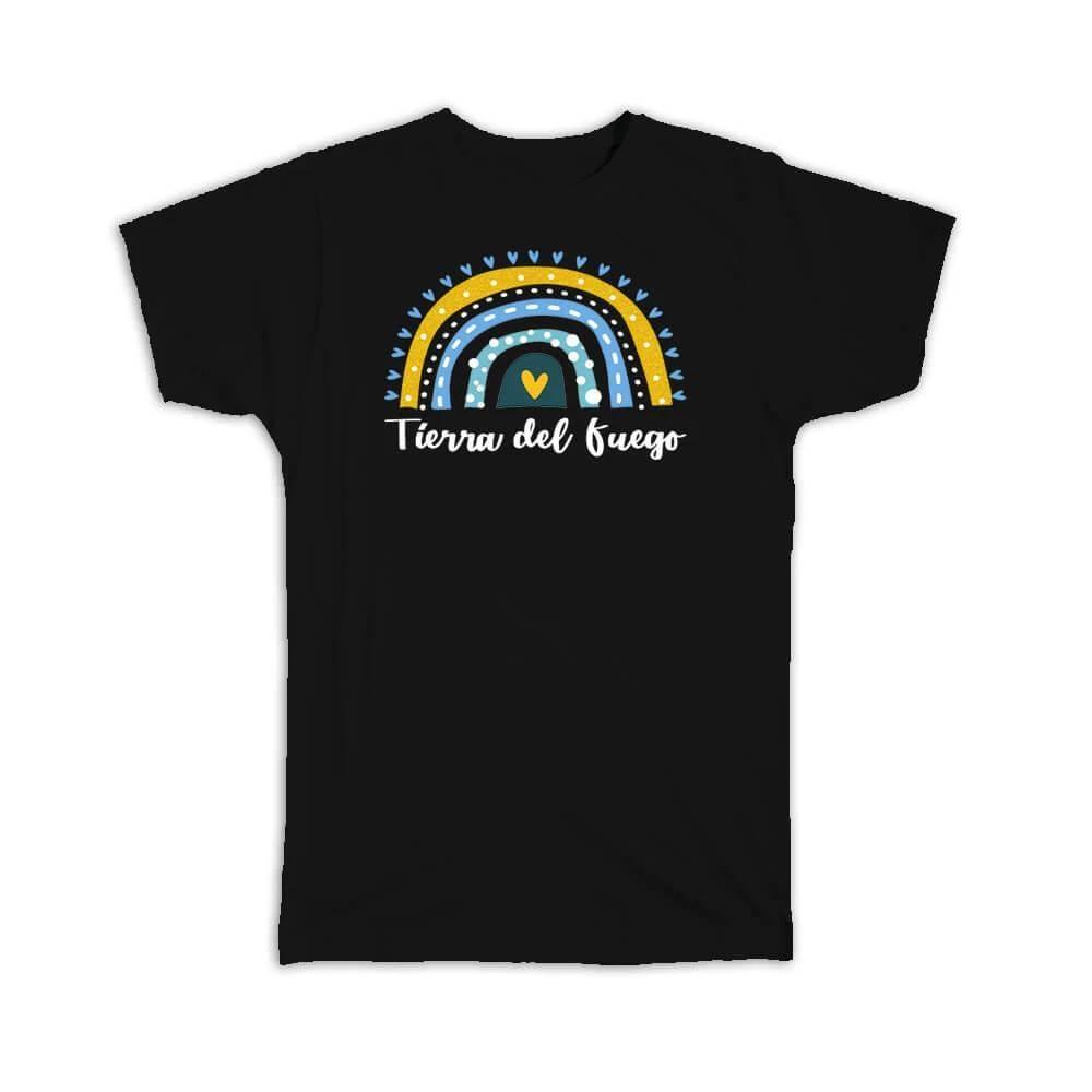 Gift T-Shirt : Tierra del Fuego Argentina Argentinian Rainbow