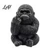 Trendy Spoof Gift for Friends Funny Middle Finger Gorilla Statue Resin Sitting Chimpanzee Figurine Miniature Gesture Figurine Animal Sculpture