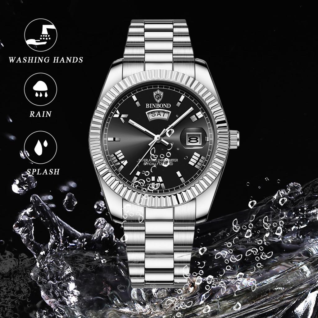 Silver Analog 3ATM Waterproof Calendar Stainless Steel Strap Quartz Watch Fashion Watch Birthday Christmas Day Day Gift Men's Watch - Valentine's