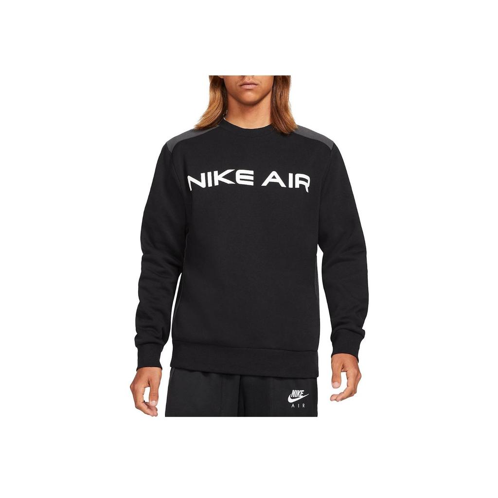 Nike Air Logo Printed Crew Neck Pullover Long Sleeve Sweatshirt Men Sweatshirt Black DA0220-010