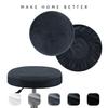 Premium Silver Fox Velvet Round Stool Cover Elastic Universal Bar Seat Cover Slip Resistant Protective Chair Slipcover