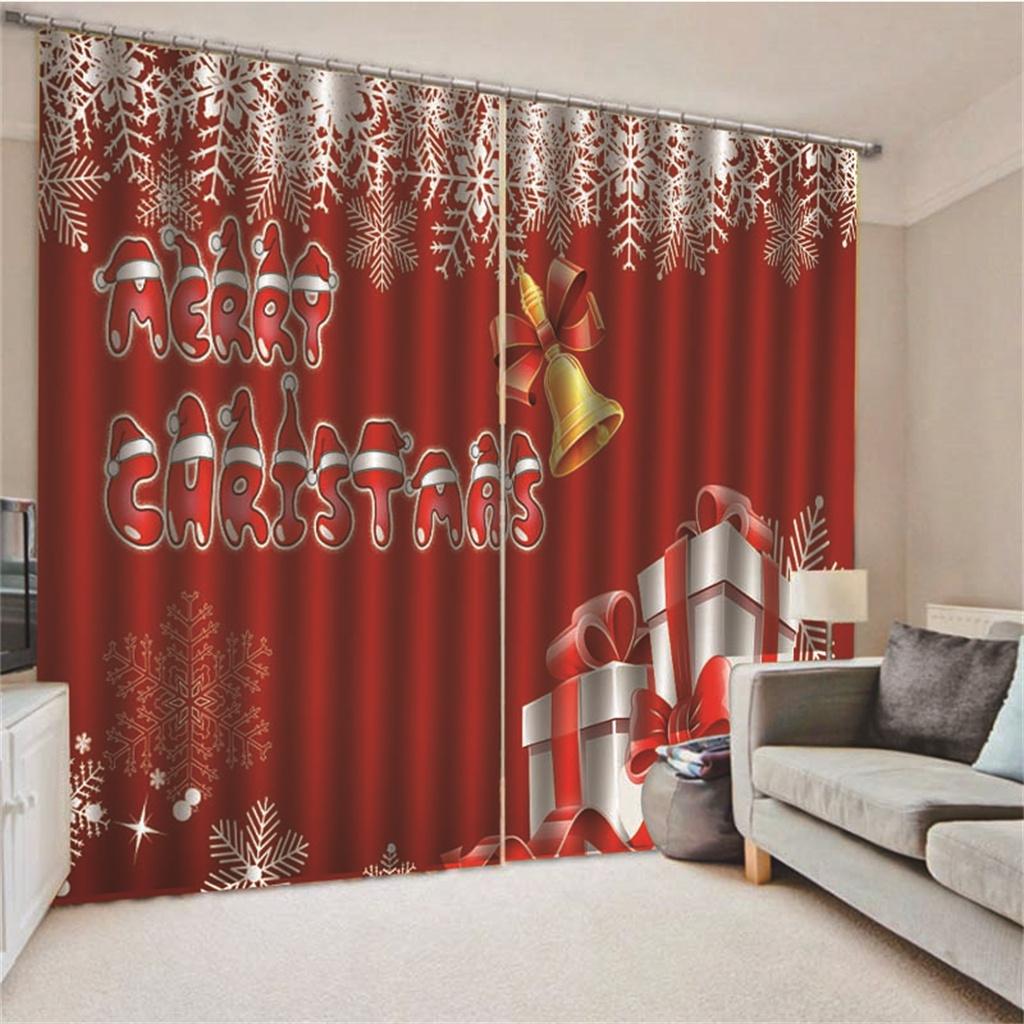 Рождественские безделушки Шторы Праздничный декор Оконные шторы 2 панели Веселого Рождества Гостиная Спальня Домашний декор