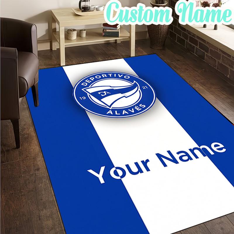Custom Name Deportivo Alaves Emblem Rug, Office Rug, Chair Rug, Carpet for Living Rooms, Doormat Game Rug Home Decor Christmas Gifts