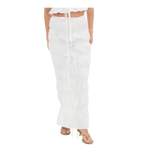 I Saw It First Womens/Ladies Ruched Poplin Maxi Skirt