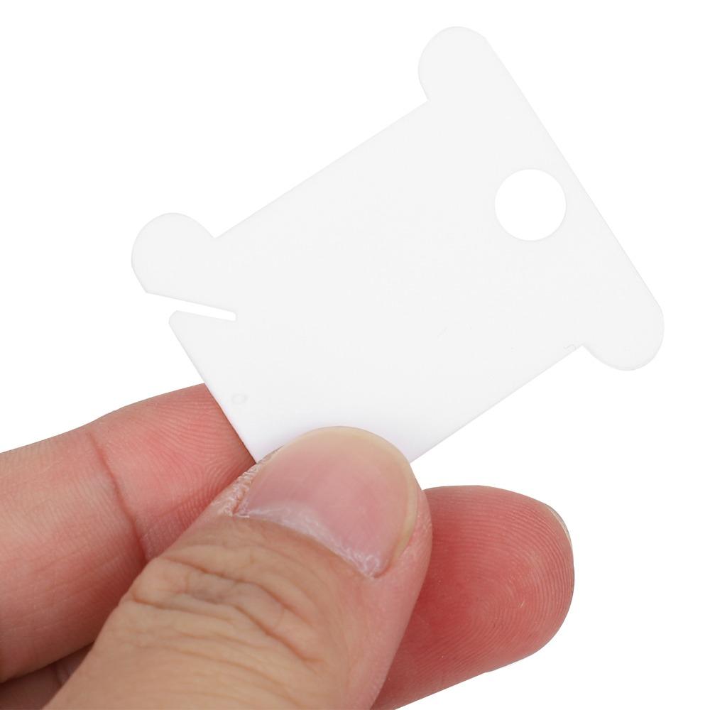 200pcs White Plastic Thread Winder Plate Bobbin Winder Embroidery Floss Bobbins Cross Stitch