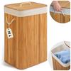 Bamboo Laundry Basket with Lid 72 L Massido