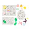 Yousheng 3Pcs Flower Leaf Butterfly Silicone Mold for Cake Decorating DIY Chocolate Candy Fondant Craft Baking Mold Flexible Easy Release Jelly