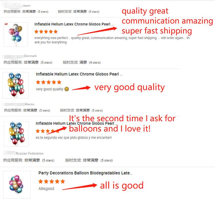 50pcs 12 Inch Wedding Party Decor Latex Balloons Metallic Blue Pink Green Silver Gold Chrome Decoration Ballon