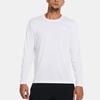 Under Armour Solid Logo Crew Neck Casual Long Sleeve T-Shirt Men Tops White 1382584-100