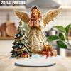 Christmas Angel Girl Acrylic Plate 7in 2D Decorative Home Office Garden Piece Multi-functional Artwork Base Gift