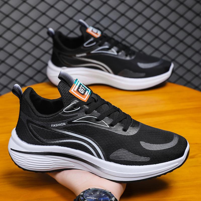 Men's Running Shoes Men's 2025 Summer Shoes Casual Mesh Breathable Running Shoes Shock Absorption Light Gradual Change Color Sports Shoes