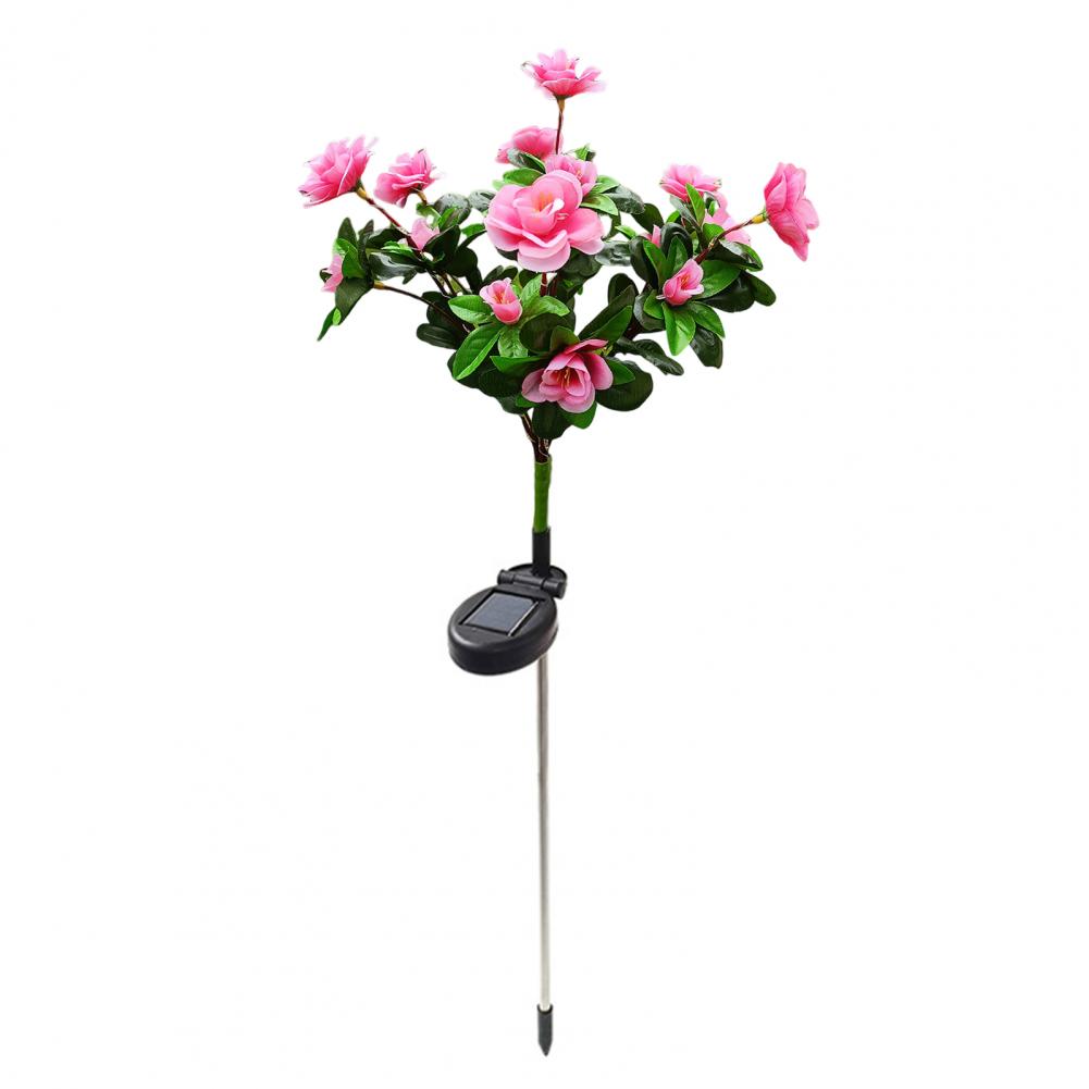 Solar Garden Light Silk Flower Decoration Solar Powered Flower Lights for Outdoor Garden Decor Realistic Design Easy for Patio