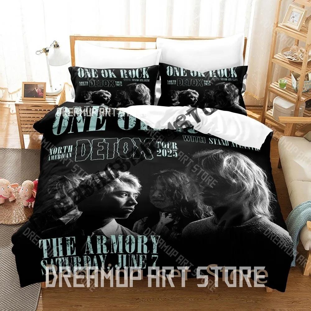 3D Печать Комплект Постельного Белья One Ok Rock Односпальный Полуторный Двуспальный Евро Кинг Сайз Комплект Постельного Белья Для Взрослой Спальни Комплекты С Пододеяльником Комплект Постельного Белья С Простыней Аниме