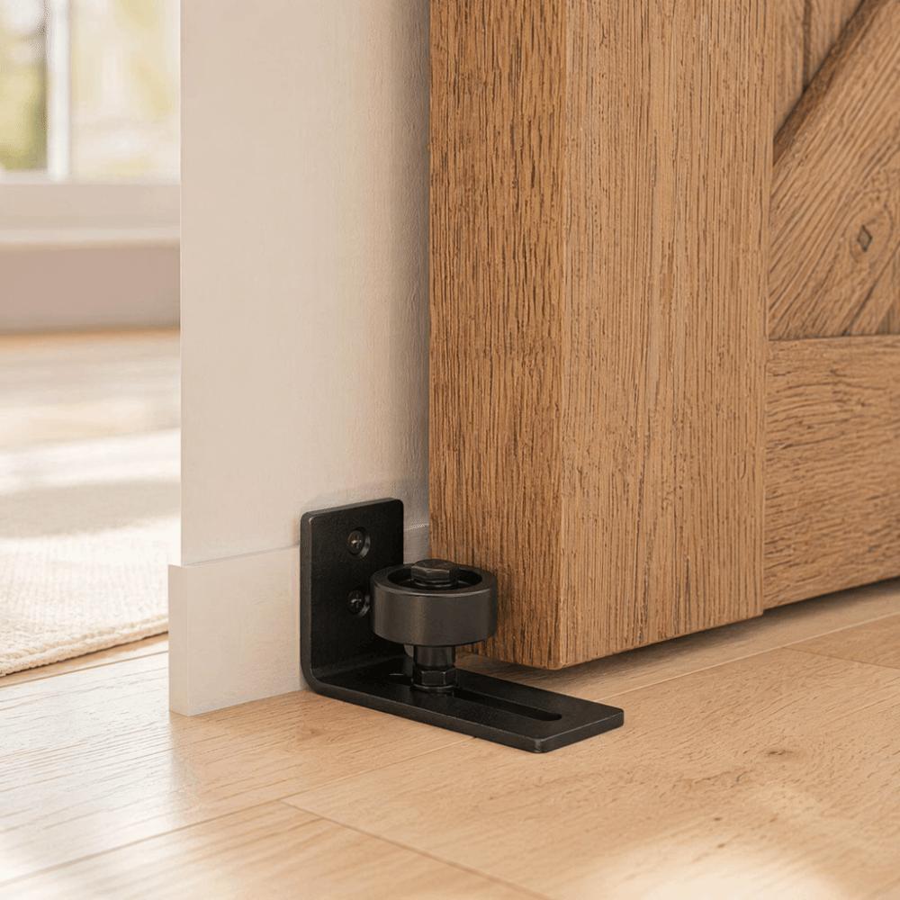Black Guide Rail Adjustable Sliding Door Guide Durable Barn Door Guide Rail Bedroom