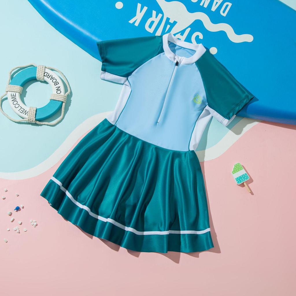 Спортивный слитный купальник для девочек в стиле юбки для тренировок и горячих источников