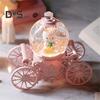 Pumpkin Carriage Music Box with LED Light Faux Crystal Ball Musical Box Cartoon Princess Bunny Snow Globes Desktop Decoration Ornament