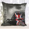 Vintage Uk London Phone Booth Throw Pillow Case Sofa Decorative Cotton Linen Big Ben Art British Fashion Cushion Cover