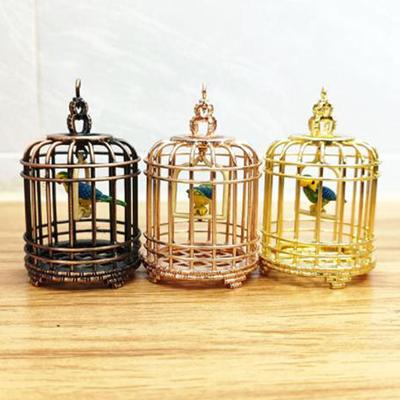 Модная миниатюрная металлическая клетка для птиц Железный DIY Миниатюрный орнамент для кукольного домика Домашнее подвесное украшение для 1/6 1/12 Мебель Комната