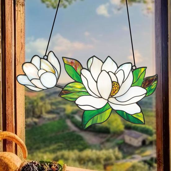 Flower Hanging Decoration Wall Art Window Hanging Ornament Double-Sided Floral Sun Catcher