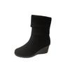 Fashion Large Wedge Heel Height Increasing Fashion Boots 2024 Autumn/winter Suede Round Toe European and American Style Women's Boots
