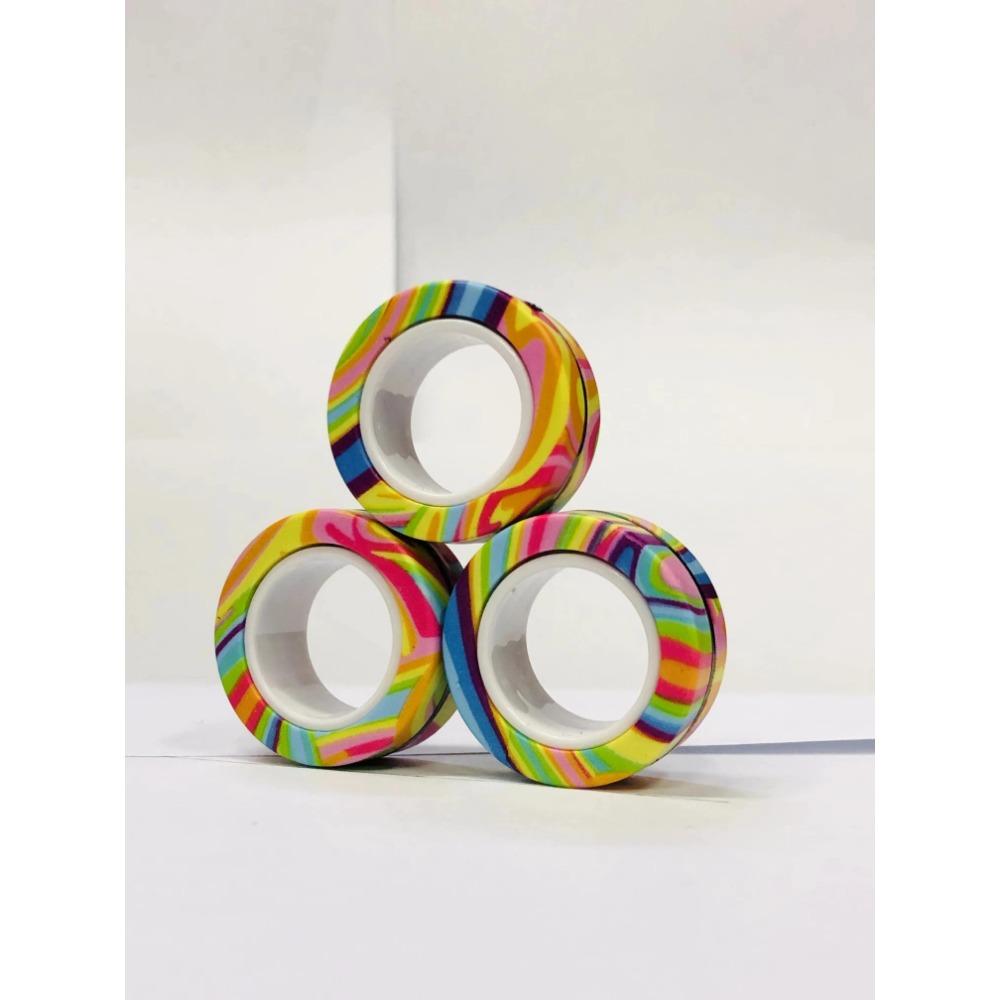 3 шт. Магнитные кольца на пальцы Разноцветный набор спиннеров для снятия стресса и тревоги