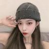 Casual Distressed Hole Female O-Ring Winter With Pins Knitted Hat Beanie Hat Warm Cap Solid Color
