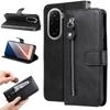 Для Xiaomi Poco M7 4G (169 мм) Чехлы из ПУ кожи с карманом на молнии, кошелек, чехол для телефона, подставка