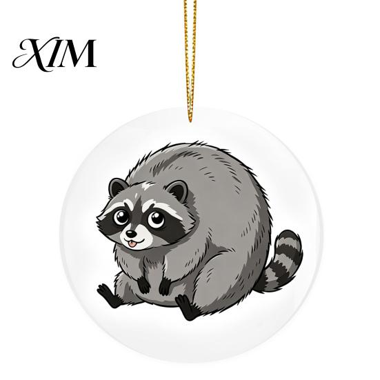 Durable Bag Decoration Cute Acrylic Raccoon Pendant, 2D Flat Forest Animal Charm, Double Keychain Sided Hanging Accessory, Gifts for Lovers,