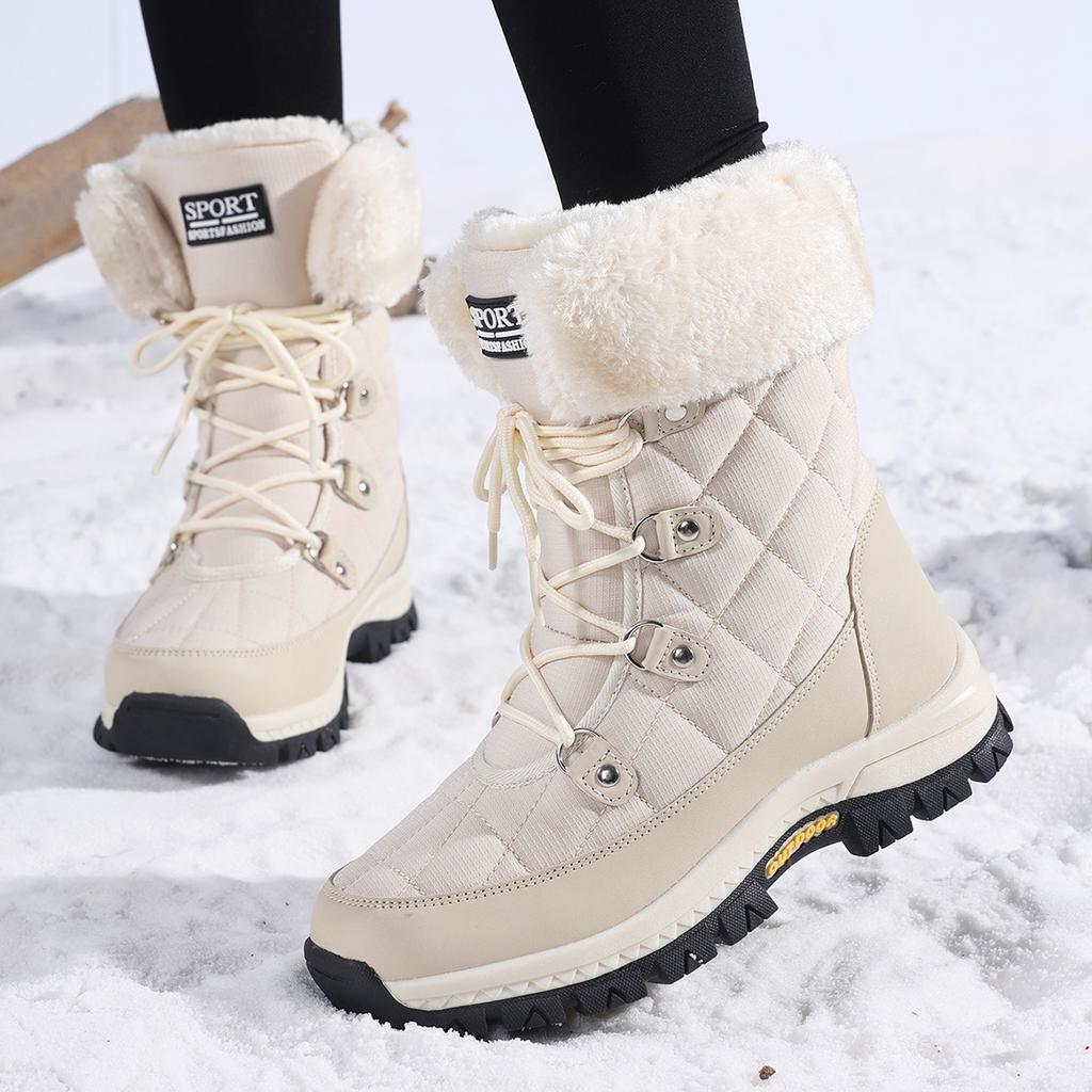 TUINANLE Warm Winter Boots Women Cotton Shoes High Top Snow Boots Fashion Mother Plush Shoes