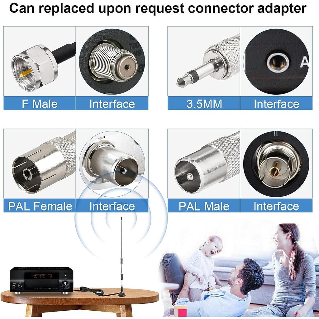 Антенна DAB FM-радио с магнитным основанием Удлинительный кабель 3M, совместимый со стереоприемником Pioneer Yamaha Marantz Sherwood Цифровое радио Bluetooth