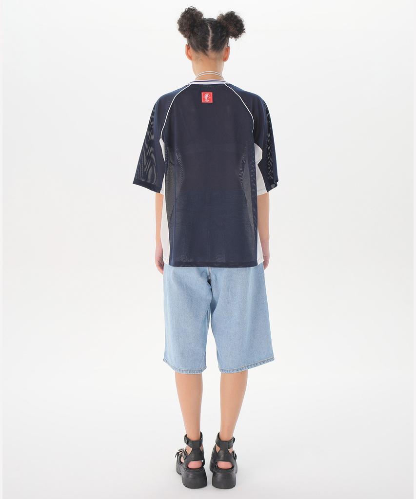 JUNEJUNE SPACE Прямые футболки из коллекции Uniform_Темно-синий