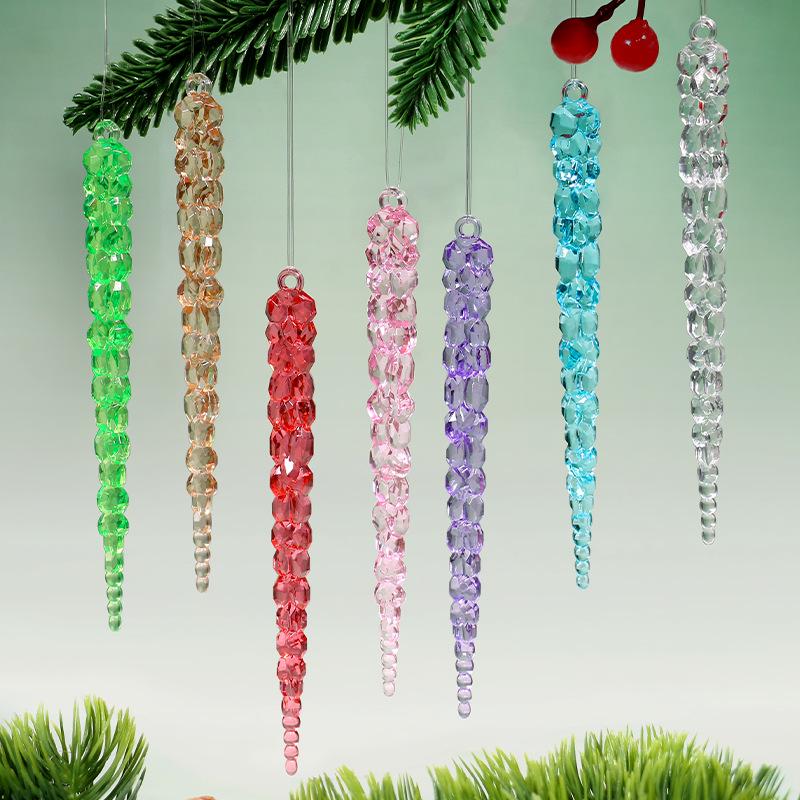 Прозрачный Рождественский Ornament Ледяной Кристалл Сосулька Снежинка для Украшения Елки