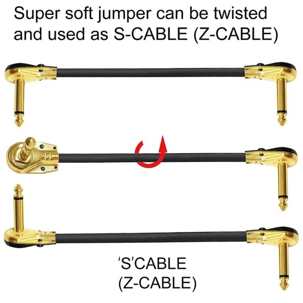Copper Core Guitar Instrument Cable Flat Design Right-angle Plug Cable  Instrument Accessories