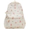 Simple Butterfly Bow And Cartoon Bear Pattern Student Backpack For Casual Travel