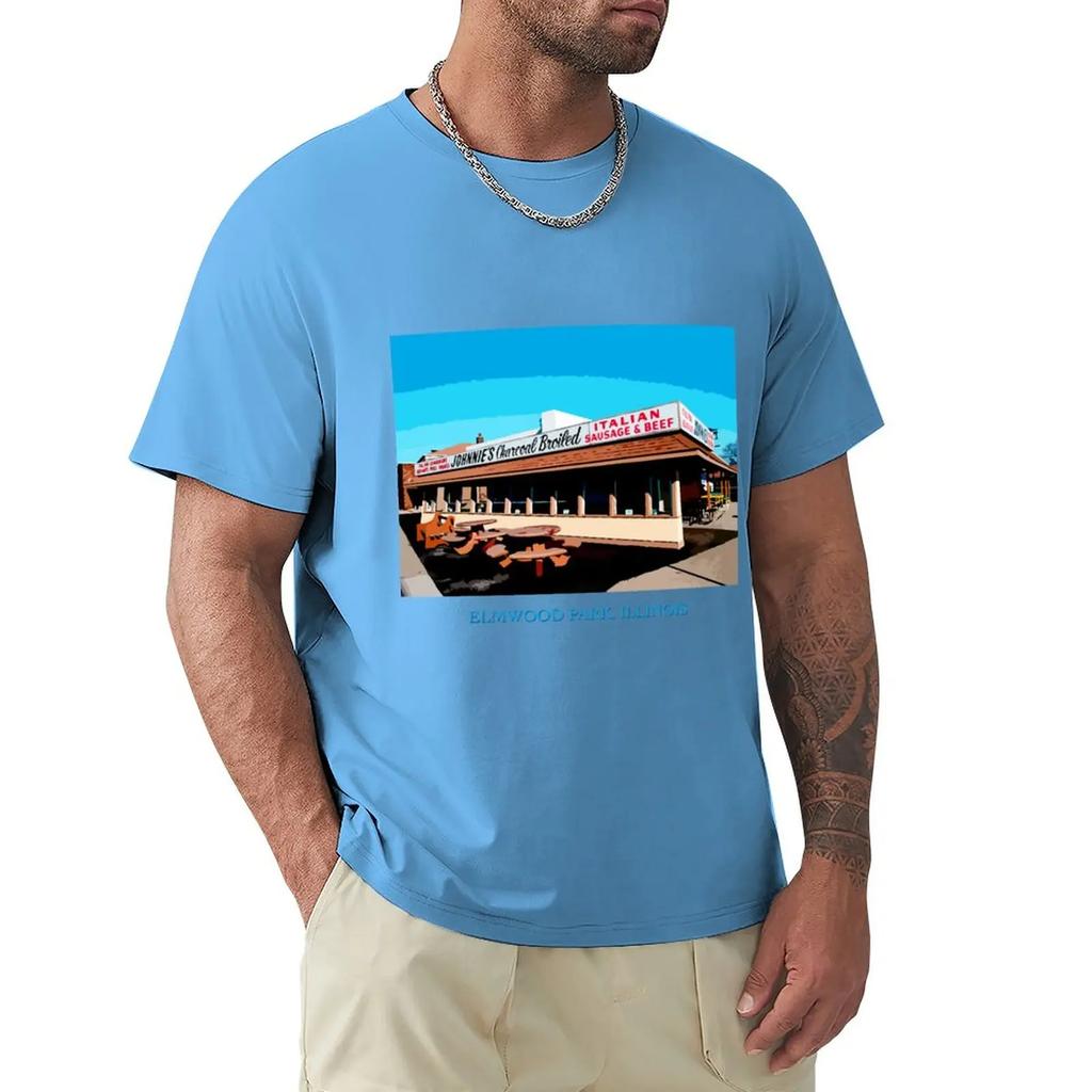 Johnnies Beef Elmwood Park Chicago Food Classic TShirt Blouse sweat Mens tshirts
