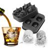 Skull Ice Ball Mold Flexible Silicone Ice Tray for Cocktails Whiskey Halloween Horror Theme Ice Cube Maker for Spooky Parties Gothic Events
