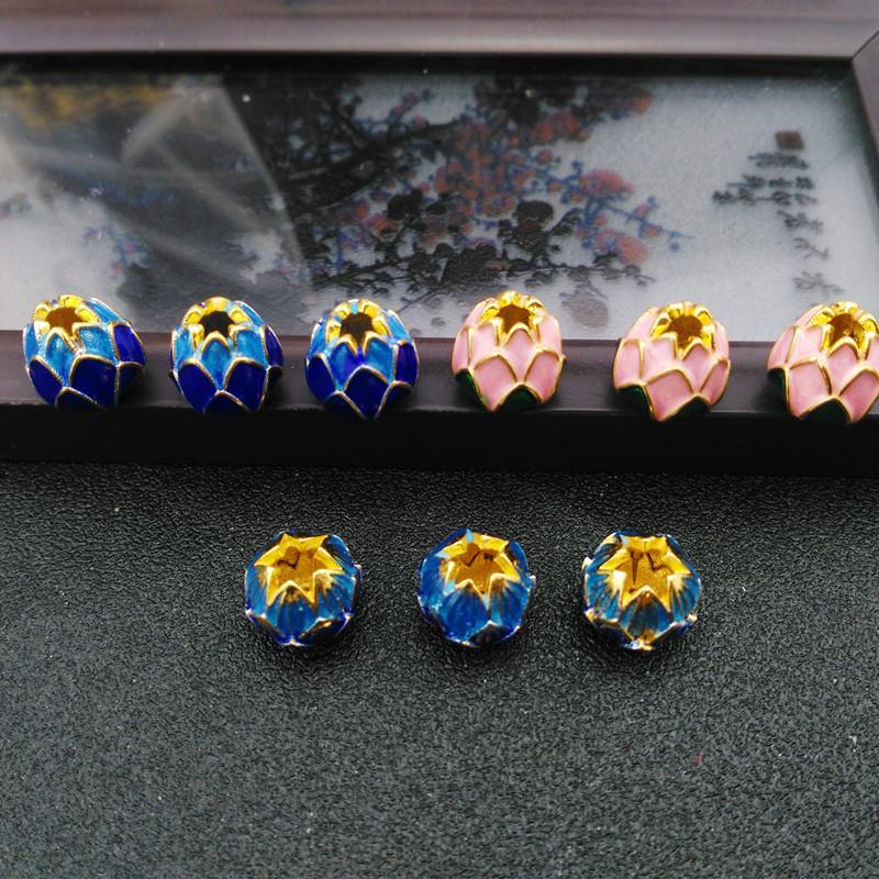 Перегородчатые бусины-разделители 'Лотос' - Эмаль из чистой меди, материалы для изготовления украшений своими руками