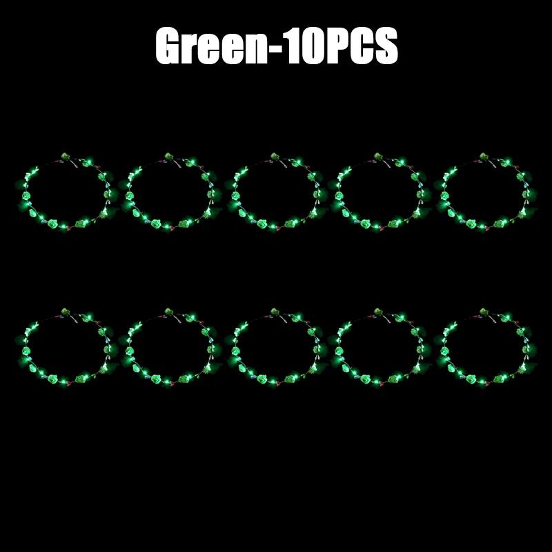 10/60 шт. Светящийся цветочный ободок Светодиодный цветочный венок Светящиеся цветочные венки Короны День рождения Свадьба Рождественское украшение 2024