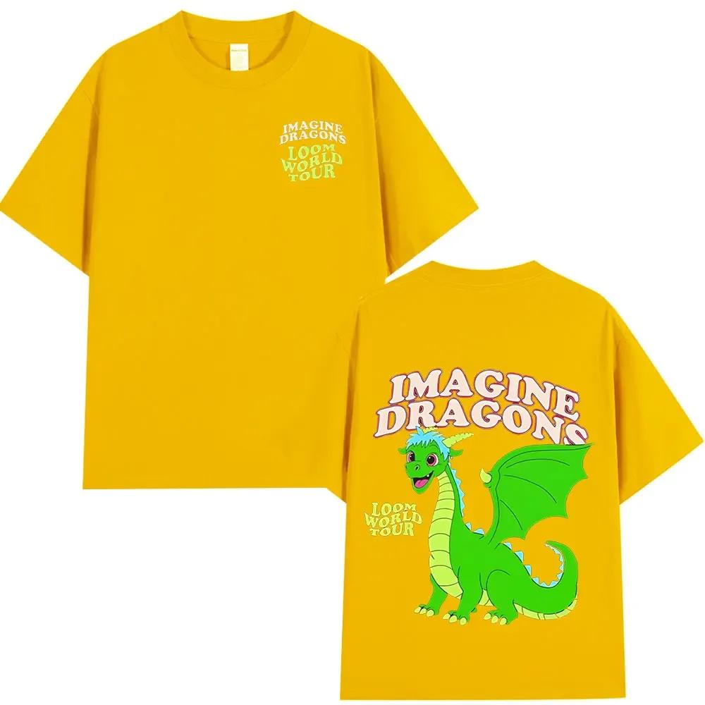 Футболка Dragon Loom World Tour 2025T Футболка Рок-группа Мультяшный Дракон Мужская модная хлопковая футболка высокого качества с коротким рукавом