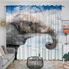 2 шт., 3D карниз с рисунком животного слона, карманные декоративные оконные шторы, оконные занавески для спальни, гостиной, домашний декор