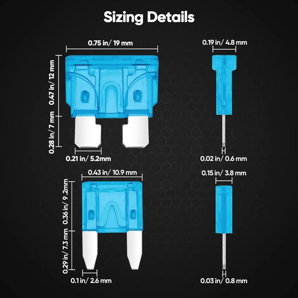 Набор из 300 автомобильных предохранителей, автомобильные предохранители лезвийного типа, стандартные и мини-размеры, сменные предохранители для автомобиля/дома на колесах/грузовика/мотоцикла